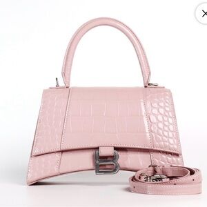 Authentic Balenciaga Pink Crocodile Embossed Bag